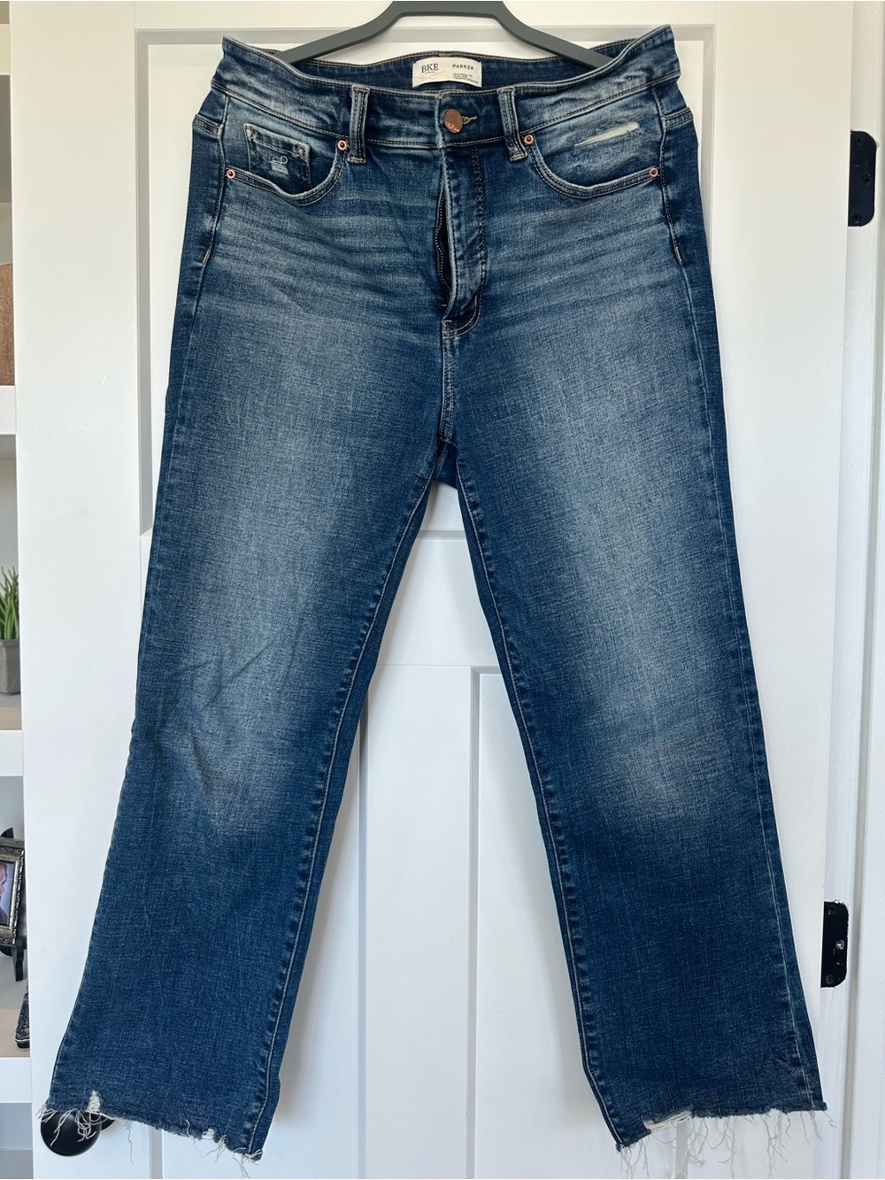 Parker Blue Denim Cropped Straight Jeans